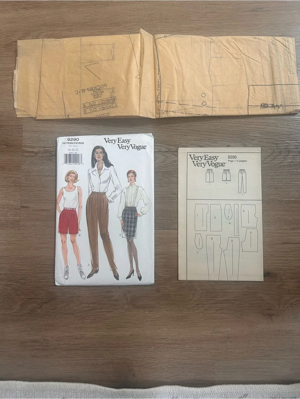 Vintage Very Easy Very Vogue Sewing Pattern 9290 Size 18-20-22 Uncut